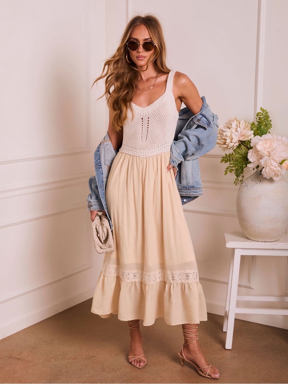 Vici Fine Romance Color Block Midi Dress